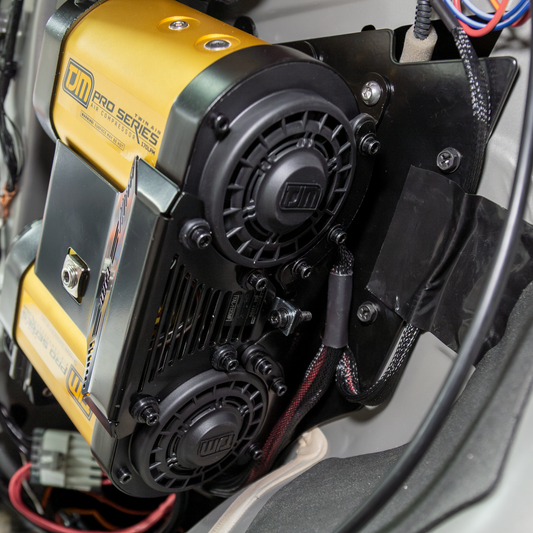 TJM Pro Series air compressor mounted on AMV Automotive Y62 Nissan Patrol bracket