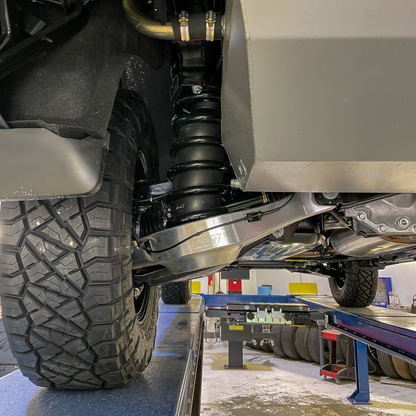 Aluminium billet lower rear control arms for Y62 Nissan Patrol, rated to 8 tonne, designed for the AMV 4100kg GVM upgrade.