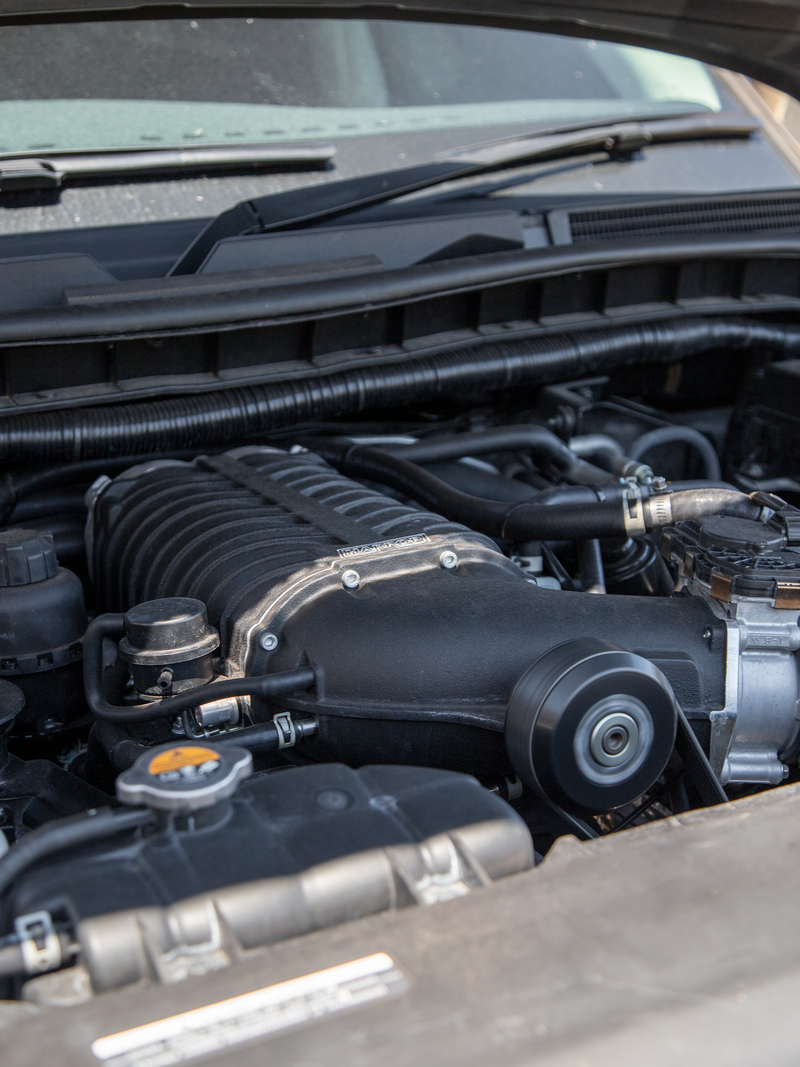 Harrop Engineering FDFI 2300 Eaton supercharger fitted on Nissan Patrol Y62 at AMV Automotive