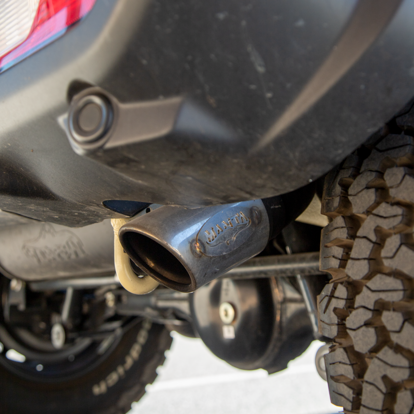 Manta Performance exhaust system fitted to a JC74 Suzuki Jimny XL