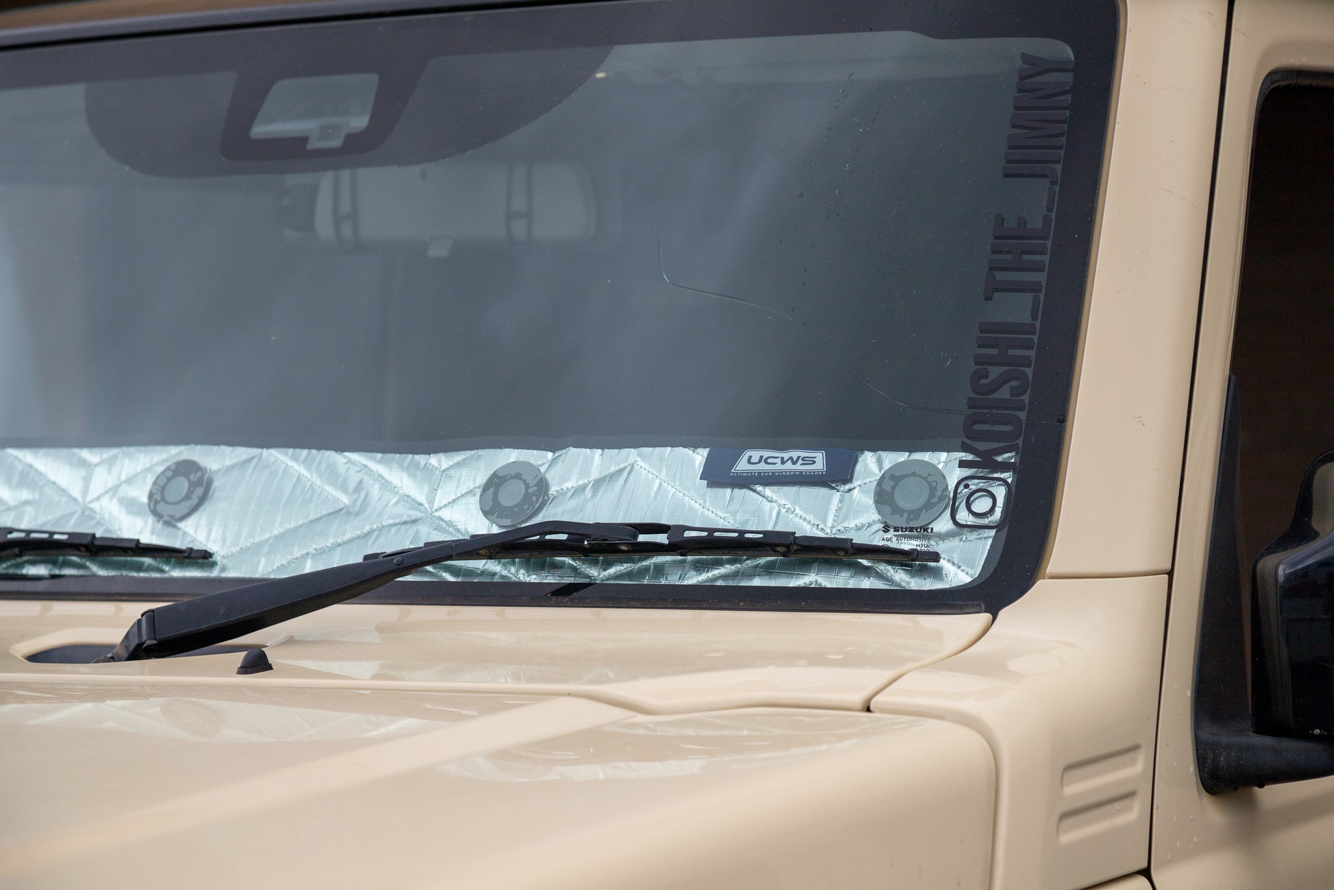 Ultimate Car Window Shades Dash shade solar screen fitted on a JB74 Suzuki Jimny