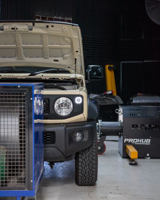 JB74 Suzuki Jimny on Mainline Prohub Dyno getting AMV Stage 1 Tune