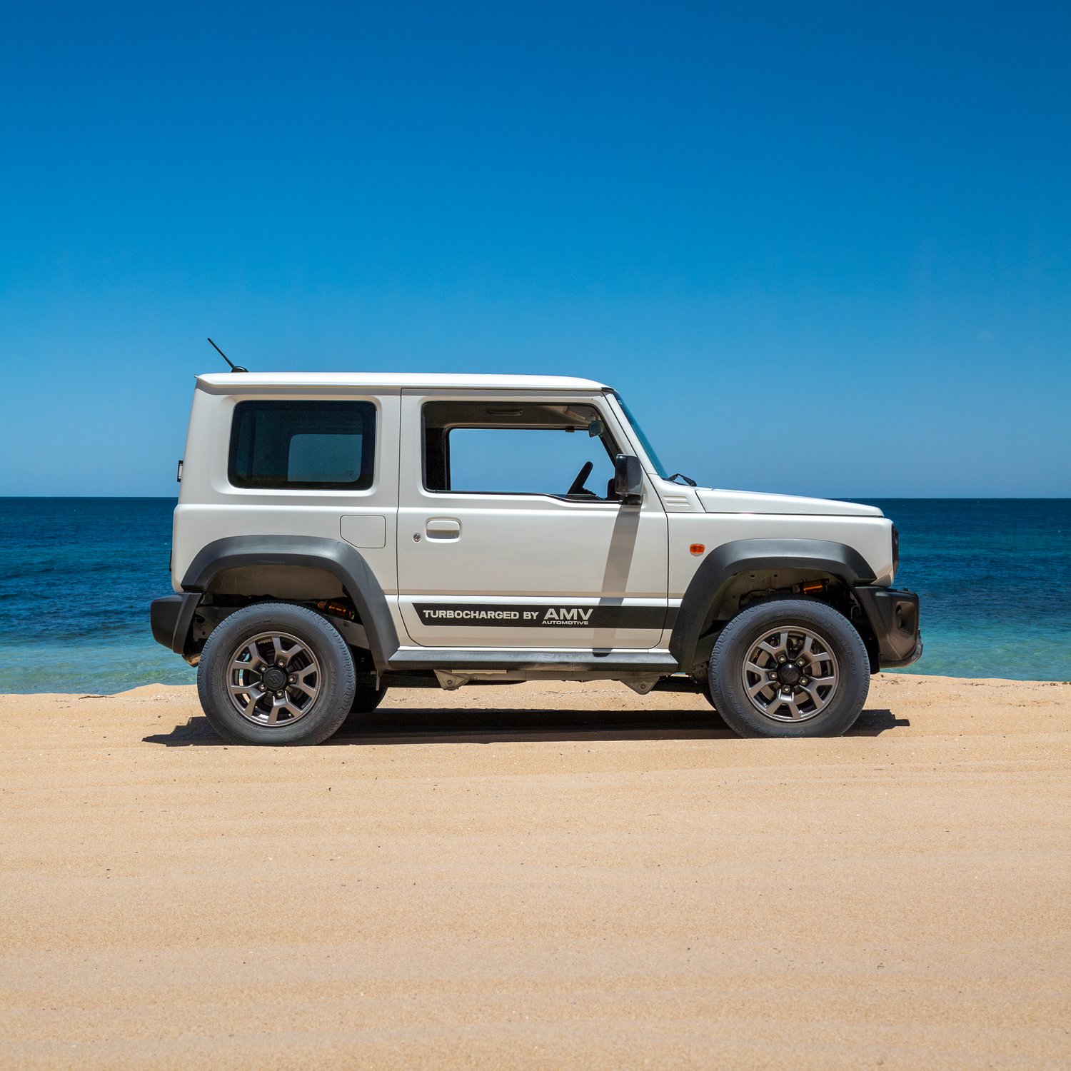 AMV Automotive JB74 Syvecs build Suzuki Jimny on Beach 