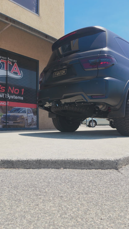 Video of black Nissan Y62 Patrol revving a manta exhaust system
